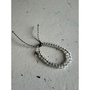 4Ocean Beaded Bracelet Clear Recycled Glass Adjustable Cord Women's OS Excellent